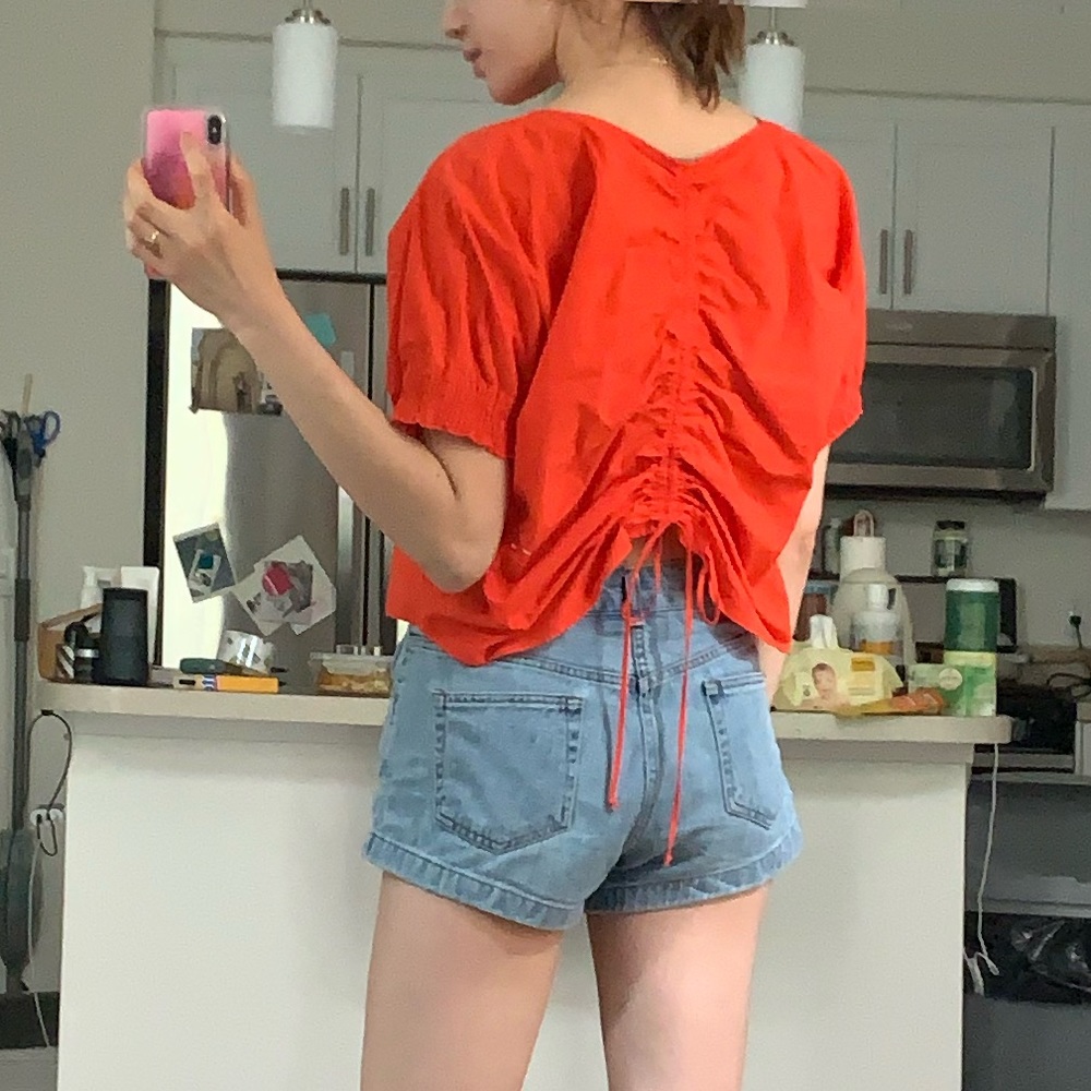 Zara red short sleeve shirt